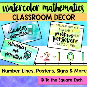 Preview of Watercolor Math Posters