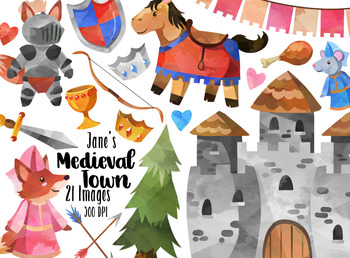 Preview of Watercolor Medieval Clipart