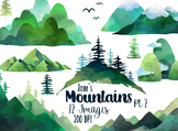 Watercolor Mountains Clipart