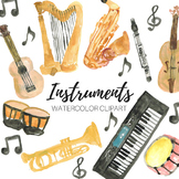 Watercolor Music Instrument Clip art set