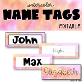 Watercolor Name Tags - EDITABLE
