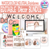 Watercolor Neutral Diversity Rainbow Boho Classroom Decor 