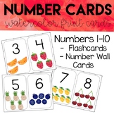 Watercolor Number Picture Cards - Number Wall Cards 1-10