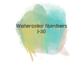 Watercolor Numbers (Blue)
