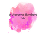 Watercolor Numbers (Pink)