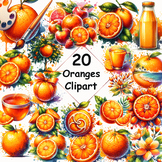 Watercolor Oranges Sublimation Clipart