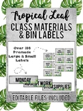 Watercolor Palm Leaf Decor Class Materials & Bin Labels: P