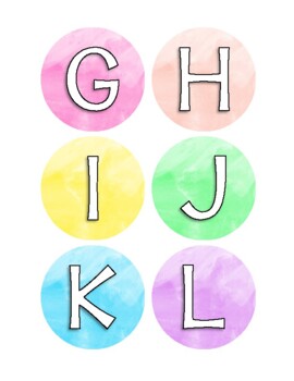 Watercolor Pastel Word Wall Letters, Alphabet Letters, Bulletin Board ...