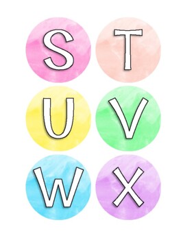 Watercolor Pastel Word Wall Letters, Alphabet Letters, Bulletin Board ...