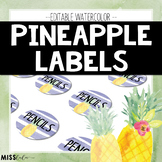 Watercolor Pineapple Labels {Editable}