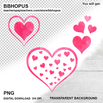 Valentines Day Hearts Clipart Transparent Background, Pink Heart