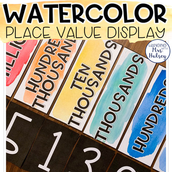 Preview of Watercolor Place Value Display - Place Value Posters