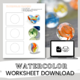 Watercolor Practice Worksheet - Glass Marble Study
