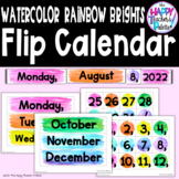 Watercolor Rainbow Brights Flip Calendar - Classroom Décor