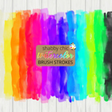 Watercolor Rainbow Brush Strokes Clipart Design Elements