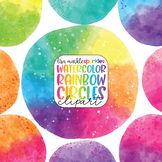 Watercolor Rainbow Circle Splotches Clipart Texture Washes