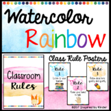 Watercolor Rainbow Classroom Rules