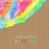 Watercolor Rainbow Page Border Design Element Clipart
