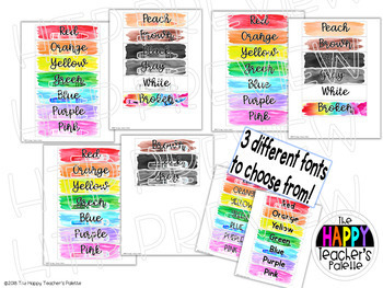 Rainbow Watercolor - Tray Labels