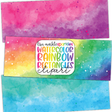 Watercolor Rainbow Rectangle Splotches Clipart Texture Was