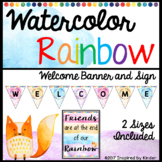 Watercolor Rainbow Welcome Banner