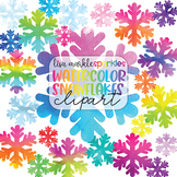 Snowflake Clipart Watercolor Rainbow - Winter Snow Clipart