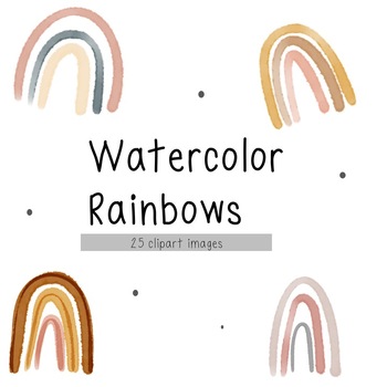 Preview of Watercolor Rainbows Clipart