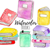 Watercolor Reading Books Clip Art Set