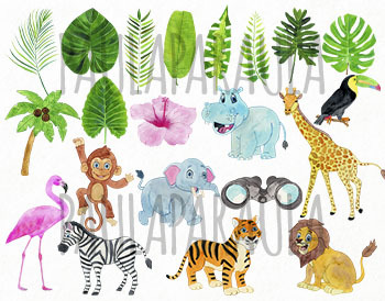 animals in jungle clipart images