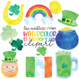 Saint Patrick's Day Clipart Watercolor - Shamrock Leprecha