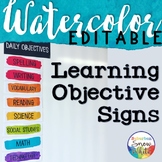 Learning Objectives | Watercolor | Back to School | Bullet