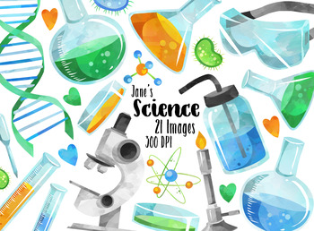 Preview of Watercolor Science Clipart