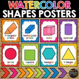 Watercolor Shapes Posters 2D and 3D Classroom Décor Poster