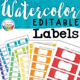 Watercolor Rainbow Classroom Decor Labels EDITABLE ~ Back 