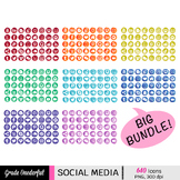 Big Bundle Watercolor Social Media Icons