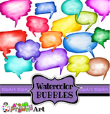 Watercolor Speech Bubble Clip Art Set