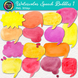 Watercolor Speech Bubble Clipart: 15 Thought Bubble Clip A