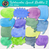 Watercolor Speech Bubble Clipart: 15 Thought Bubble Clip A