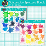Watercolor Splatter Clipart Bundle: 30 Fun Paint Splash Cl