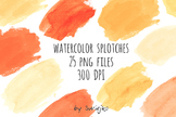 Watercolor Splotches, yellow, orange, hand painted brush strokes