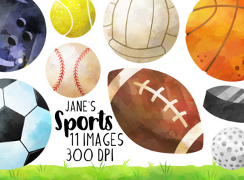 Preview of Watercolor Sports Clipart