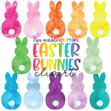 Easter Bunny Marshmallow Peeps Clipart Watercolor - Spring