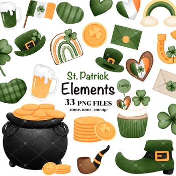 Preview of Watercolor St. Patrick’s Day Clipart.