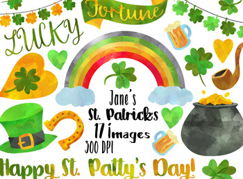 Watercolor Patrick's Day Clipart St Patty's Day Clipart