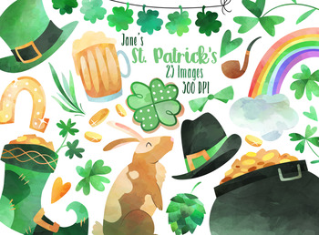 Preview of Watercolor St. Patrick's Day Clipart