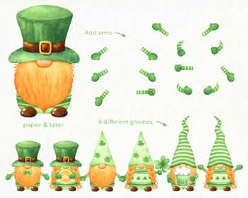 St Patricks Day Gnomes Clipart, Lucky Irish, pot of gold, clover, beer –  MUJKA CLIPARTS