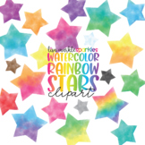 Watercolor Star Shape Rainbow Clipart