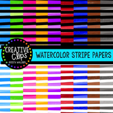Watercolor Stripe Papers {Creative Clips Digital Clipart}
