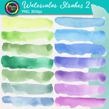 Download Watercolor Strokes Clip Art Hand Painted Watercolor Textures In Cool Colors 2