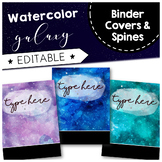Watercolor Galaxy Space Binder Covers and Spines { EDITABLE }